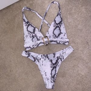 Shein snakeskin print bikini set